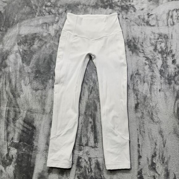 Lululemon Leggings Womens 4 White All The Right Places Crop II *23" High Rise - Picture 1 of 9
